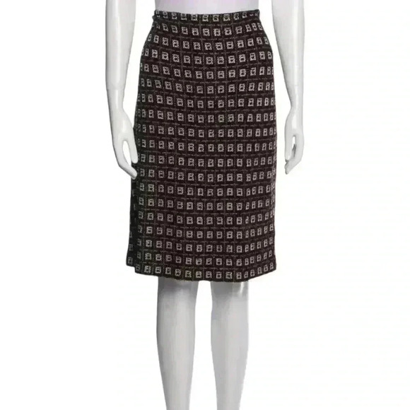 St. John Printed Knee Length Skirt Size 8 - Picture 1 of 7